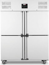 thumbnail of Romux® Kühlschrank mit 4 Türen 148 cm mit Umluftkühlung | Gastro Kühlschrank aus Edelstahl mit 1300 L Kapazität - 6 Einlegeböden und 580 W