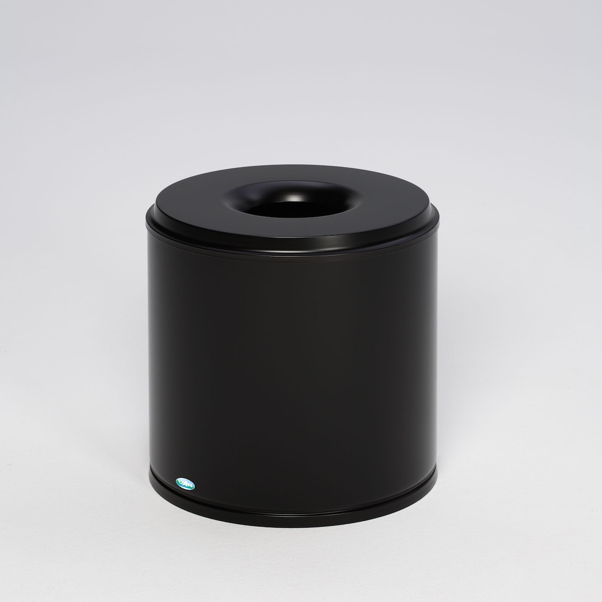 PROREGAL Selbstlöschender Papierkorb | 50 Liter, HxBxT 53x37x37cm | Verzinkter Stahl | Schwarz | Papiereimer Mülleimer für Papier