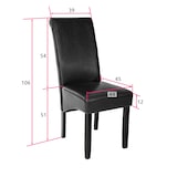 thumbnail of tectake 4 sedie da sala da pranzo con seduta ergonomica - nero - 403494