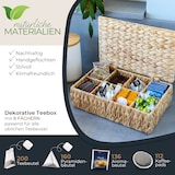 thumbnail of HMF Teebox für Teebeutel geflochten aus Wasserhyazinthe, Tee Aufbewahrungsbox mit 8 großen Fächern, 33 x 21 x 10 cm