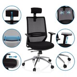 thumbnail of Sedia da ufficio / Sedia girevole PROFONDO PRO Mesh / Tessuto Nero hjh OFFICE