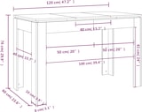 thumbnail of vidaXL Esstisch Räuchereiche 120x60x76 cm Holzwerkstoff