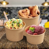 thumbnail of 100x Papierbecher Feinkostbecher Eisbecher rund braun 750 ml O 11,5 cm