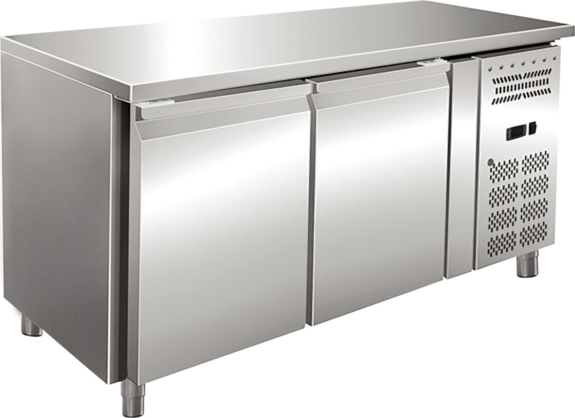 KLIMAITALIA Edelst.-Gefriertisch 2 belüfteten Türen. Thermo digital. T° -10°C/-20°C. Dim. (LxWxH) 136x60x86 cm. Mod. SNACK2100BT