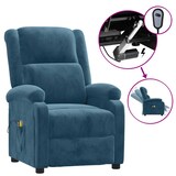 thumbnail of vidaXL Elektrischer Massagesessel Blau Samt
