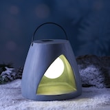 thumbnail of LED Solar Laterne 19,5cm grau Kugellampe im Stein Solarleuchte Gartenleuchte