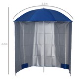 thumbnail of Outsunny Ombrellone da Spiaggia con Tenda in Metallo e Poliestere Blu