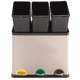 thumbnail of MSV Mülleimer Mülltrennsystem Mülltrennung mit Deckel 60 L (3x20 Liter) mit Inneneimer große Abfallbehälter Abfalleimer Treteimer Edelstahl
