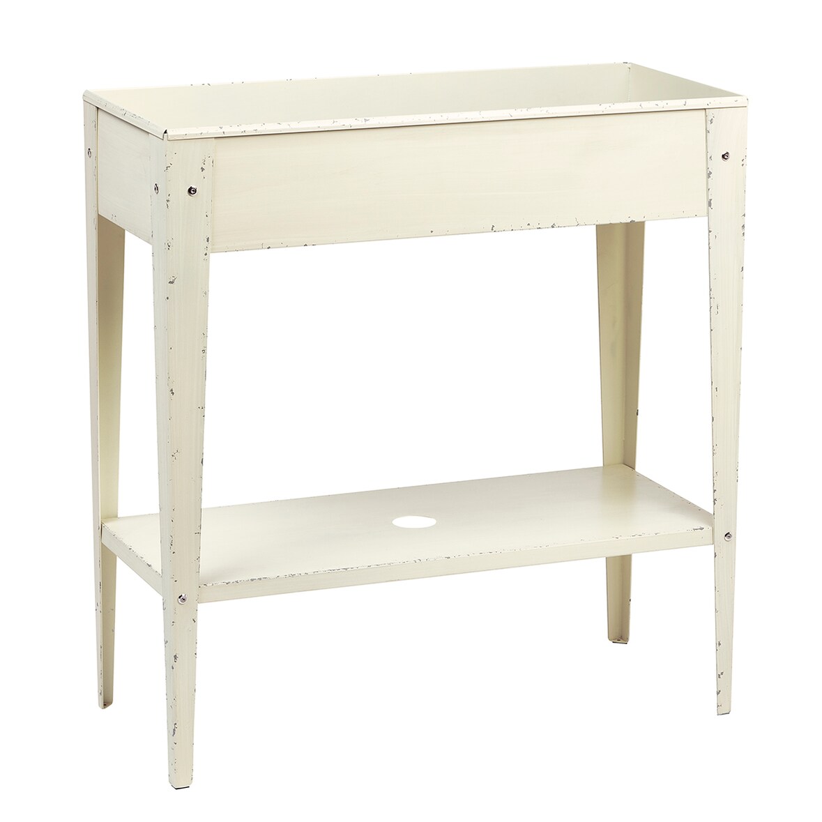 Mueble macetero Vintage Blanco Retro de aluminio para jardín y exterior ROMERO GARDEN