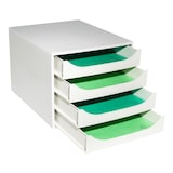 thumbnail of EXACOMPTA Cassettiera Ecobox 228606D, 4 cassetti, box in PS e cassetti in Ppl, (PxlxAlt) 34,8x28,4x23,4 cm, gamma Office box grigio/cassetti grigio