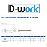 thumbnail of 100 Vis Métaux Tête Cylindrique 6 Pans Creux CHC 8 x 90 mm - DIN 912 - Inox A4 - D-Work