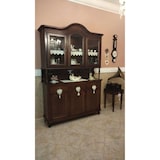 thumbnail of shopinnovativo -Cristalliera 6 ante 3 cassetti in stile classico in legno e mdf con rifinitura in noce lucido 150x43x220 H