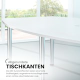 thumbnail of bümö Konferenztisch oval 280x130 cm großer Besprechungstisch in Eiche, Besprechungstisch mit Gestell in weiß, Meetingtisch für 10 Personen, XXL-Tisch