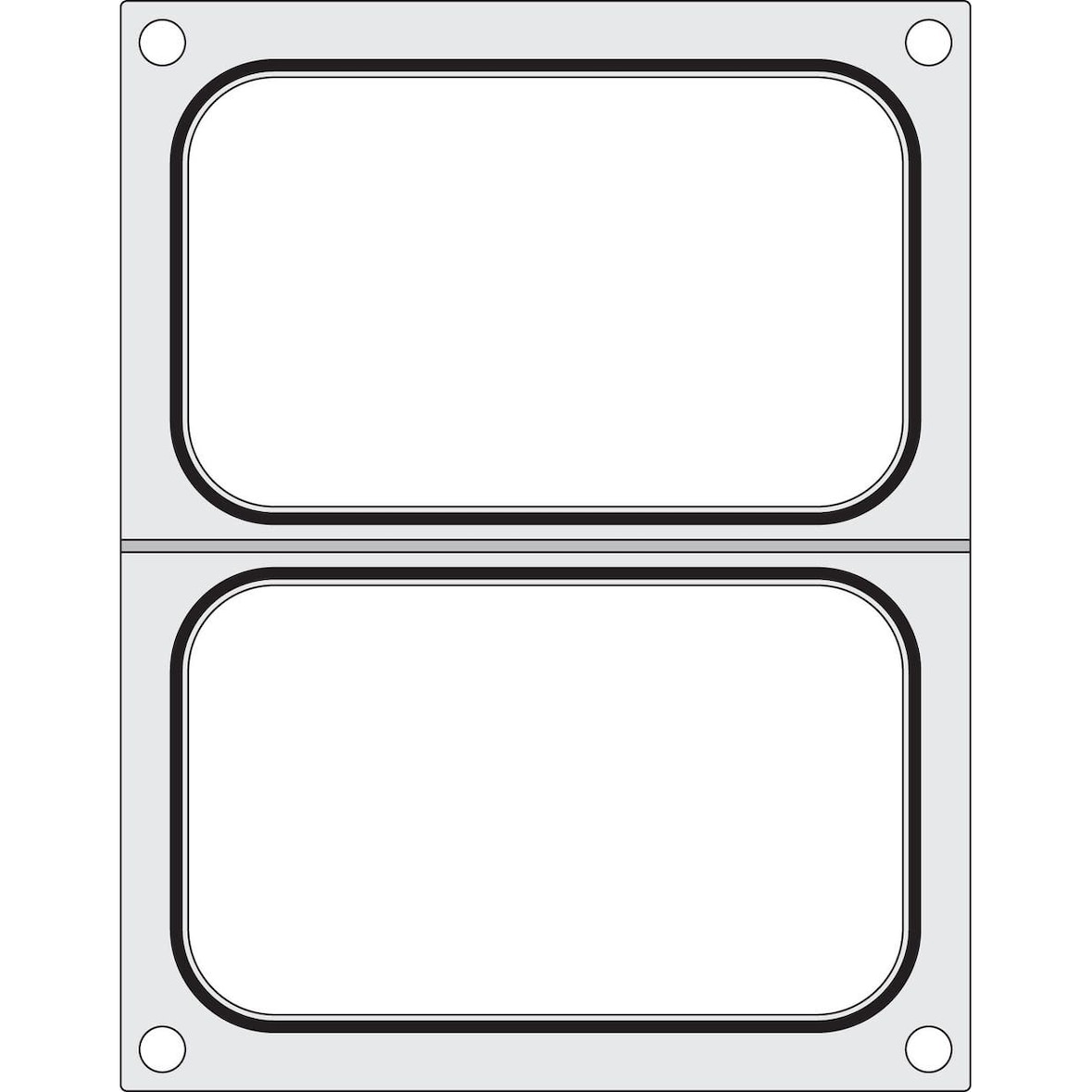 Verzegelmatrijs voor handsealer - 2 vakken 178 x 113 mm - HENDI