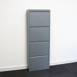 thumbnail of Pisa Schuhschrank mit 12 Klappen/Türen in Metall grau. Fertig montiert geliefert.