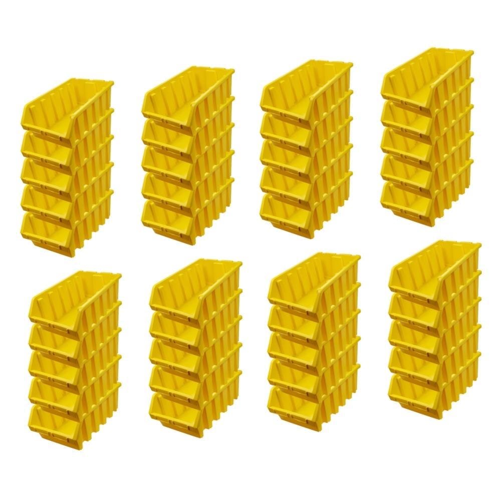 PROREGAL Mega Deal 40x Sichtlagerbox 5 | HxBxT 18,7x33,3x50cm | Polypropylen | Gelb | Sichtlagerbehälter, Sichtlagerkasten, Sortierbehälter