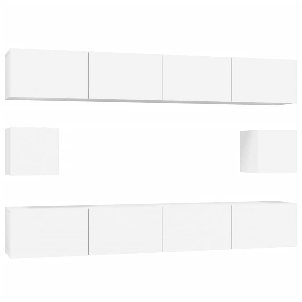 Helloshop26 - 6-teiliges Möbelset bestehend aus Kleiderschrank Sideboard TV-Schrank und Fernseher für Wohnzimmer Schlafzimmer 02_0025010