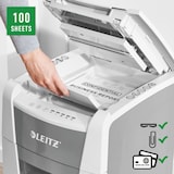 thumbnail of LEITZ Destructeur de documents IQ Auto+ Small Office P-4 coupe micro, 4x28mm, 100 feuilles, 34 L 80110000