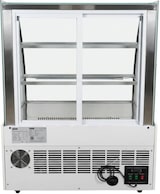 thumbnail of Romux® Kühlvitrine für Konditorei Standgerät 2 Böden Gebogenes Glas Weiß 300 Liter Umluftkühlung | Professionelle Vitrinen