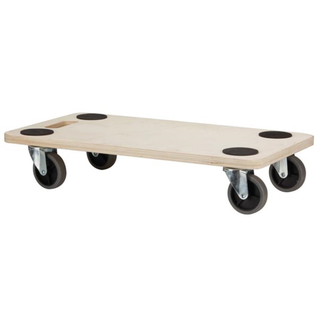 Plateau roulant, revêtement antidérapant, 4 roues pivotantes, capacité de charge 150 kg