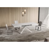 thumbnail of Mesa extensible Niket 140/400x90 cm fresno blanco con patas blancas