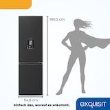 thumbnail of Exquisit Kühl-Gefrierkombination KGC265-70-NF-WS-040C inoxlook-az | No Frost | Nutzinhalt: 251 L | Temperaturregelung | Alarm