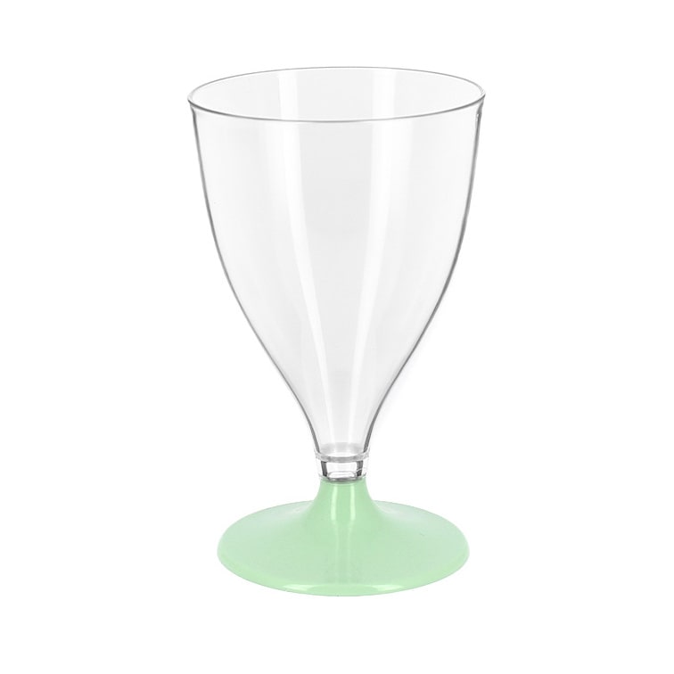 MONOUSO - Mehrweg Durable Weinglas aus PS Fuß Grün 200ml 2-teilig (48 Stück)