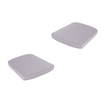 Pack 2 cojines para sillas de jardín, Forma curva, color piedra, Tamaño 45x47x5 cm, Repelente al agua, Desenfundable