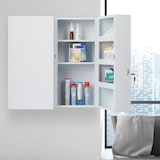 thumbnail of Relaxdays Medizinschrank XXL, 2-türiger Medikamentenschrank, Stahl, 11 Fächer, abschließbar, 53 x 52,5 x 19,5 cm, weiß