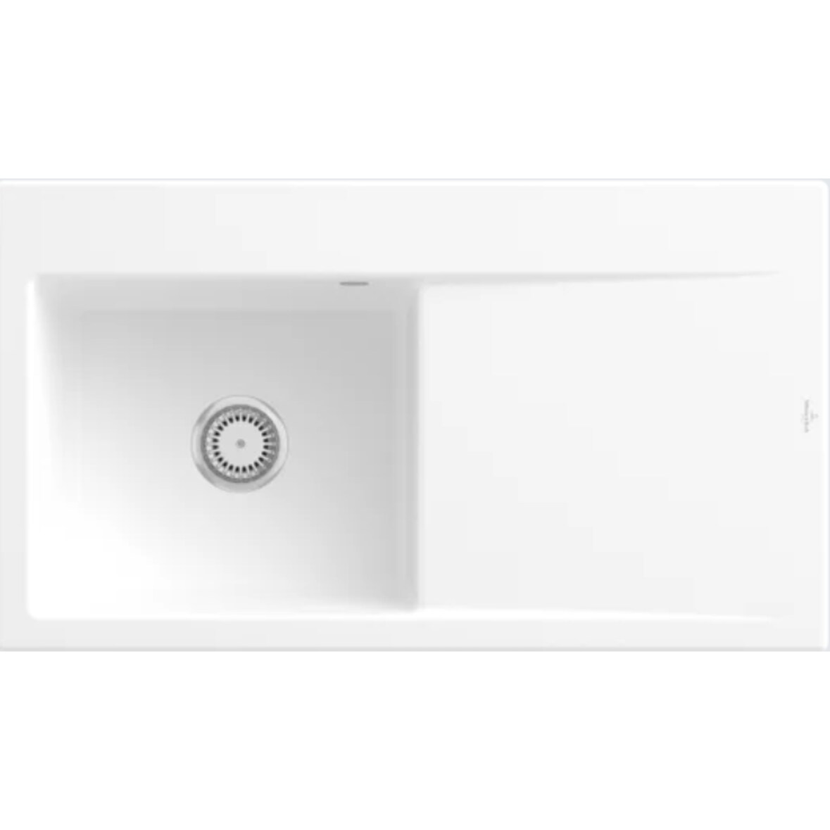Villeroy&Boch Spülbecken mit Abtropffläche links, Subway Style 50 Stone White 90x51cm, Keramik, Handbetätigung