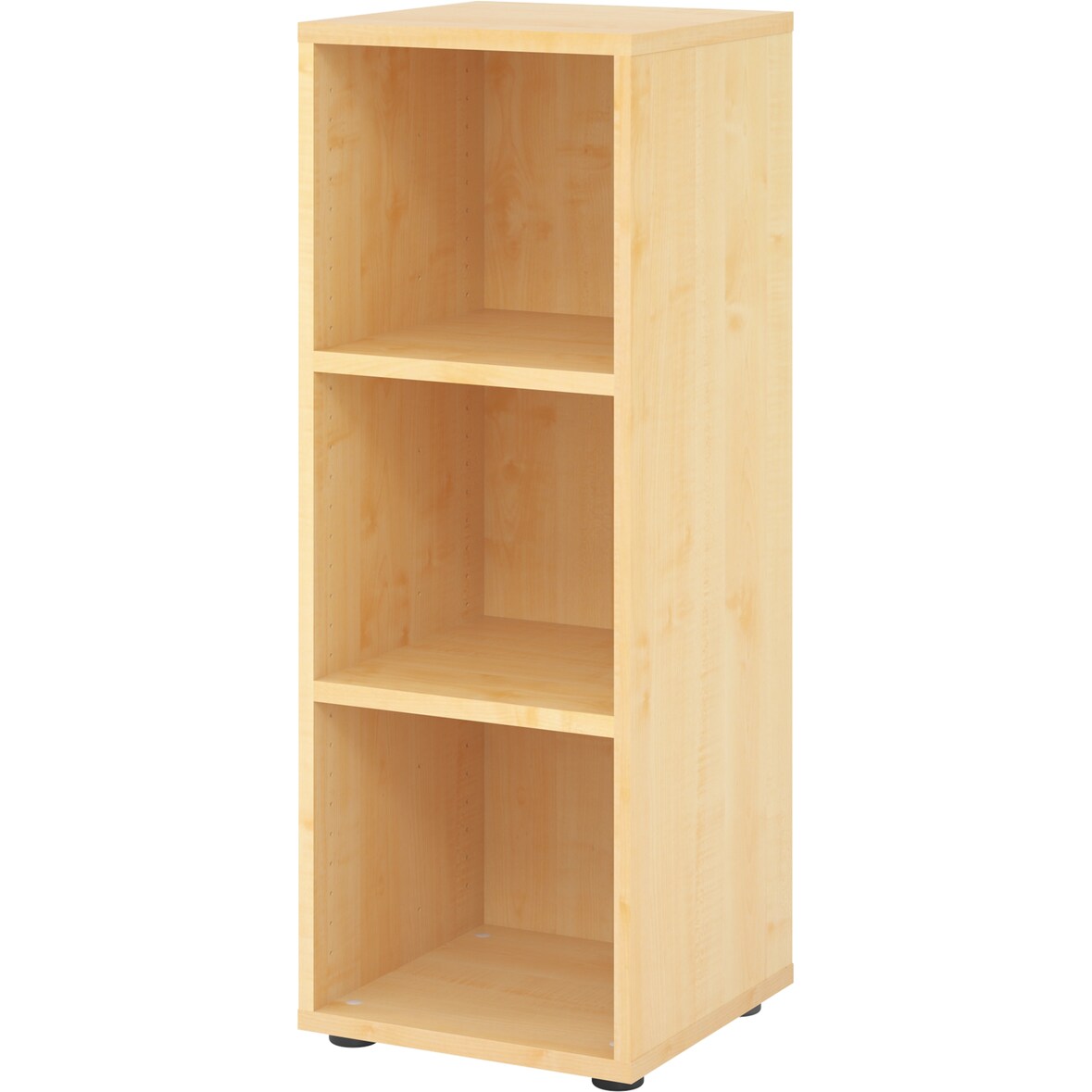 bümö Regal Ahorn, Standregal aus Holz für 3 Ordnerhöhen - Bücherregal klein 40 cm schmal, Aktenregal für Ordner & Bücher, kleines Büroregal,