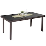 thumbnail of Poly-Rattan Gartentisch Cava, Esstisch Tisch mit Glasplatte, 160x90x74cm ~ braun