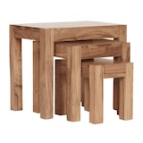 thumbnail of Holz Satztisch Set ``Nako``: 3-teilig, Landhaus-Stil, Massivholz, platzsparend, 45x50x36 cm, 37x38x30 cm, 30x25x25 cm. Beige | Kadima Design