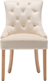 thumbnail of Möbilia Stuhl | 2er Set | Bezug Samt | B 56 x T 63 x H 91 cm | Creme