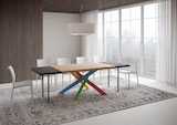 thumbnail of Ausziehbarer Tisch 90x140/240 cm Versalux entrindete Eiche, Beine 4/B