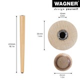 thumbnail of WAGNER Möbelbein BUCHE Holz konisch - Ø 35/25 x 410 mm, natur, QuickClick® Filzgleiter Ø 25 mm, Gewinde Ø 10 mm-12774001