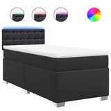 thumbnail of vidaXL Boxspringbett mit Matratze Schwarz 90x190 cm Kunstleder