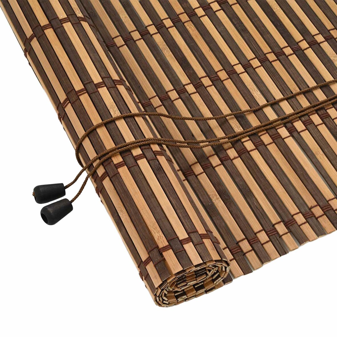 vidaXL Rollo mit Vorhängen Braun 150 x 160 cm Bambus