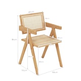 thumbnail of Conjunto de 4 cadeiras de sala de jantar COSTWAY, cadeiras de cozinha feitas de bambu e rattan simulado, com encosto e apoios de braços