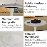 thumbnail of Couchtisch rund 70x70x72 cm aus Kunstmarmor Grau+Weiß, minimalistisches Design mit hohen Beinen, vielseitig als Sofa Beistelltisch