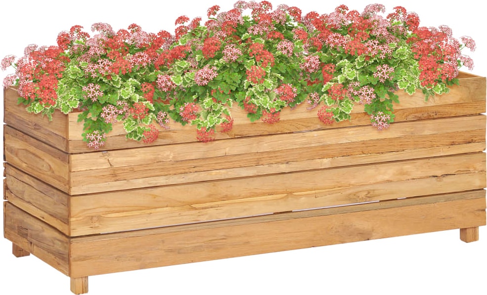 vidaXL Hochbeet 100x40x38 cm Massivholz Teak und Stahl