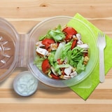 thumbnail of 25x Salatschalen klar mit Dipfach im Domdeckel 2100ml PP