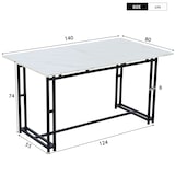 thumbnail of Merax 140cm Esstisch mit 4 Stühlen Set Esszimmer Sitzgruppe, Metallbeine,Essgruppe, (5-tlg), Leinen, grau