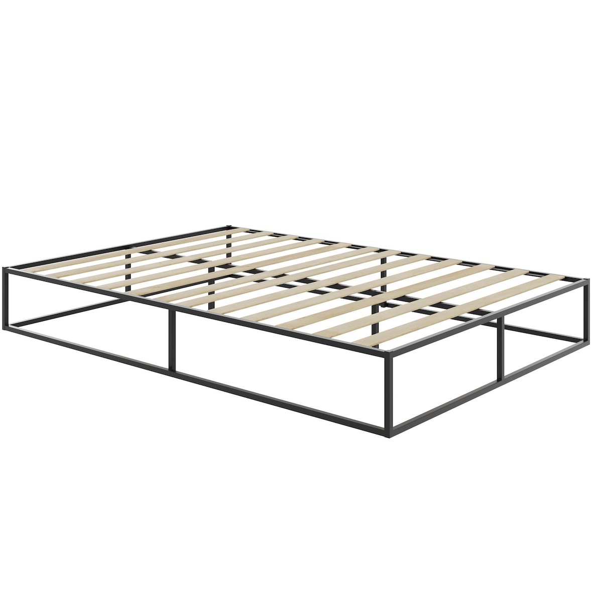 tectake Cama com estrutura de metal Kyoto com estrado, 250 kg 140 x 200 x 25,5 cm preto