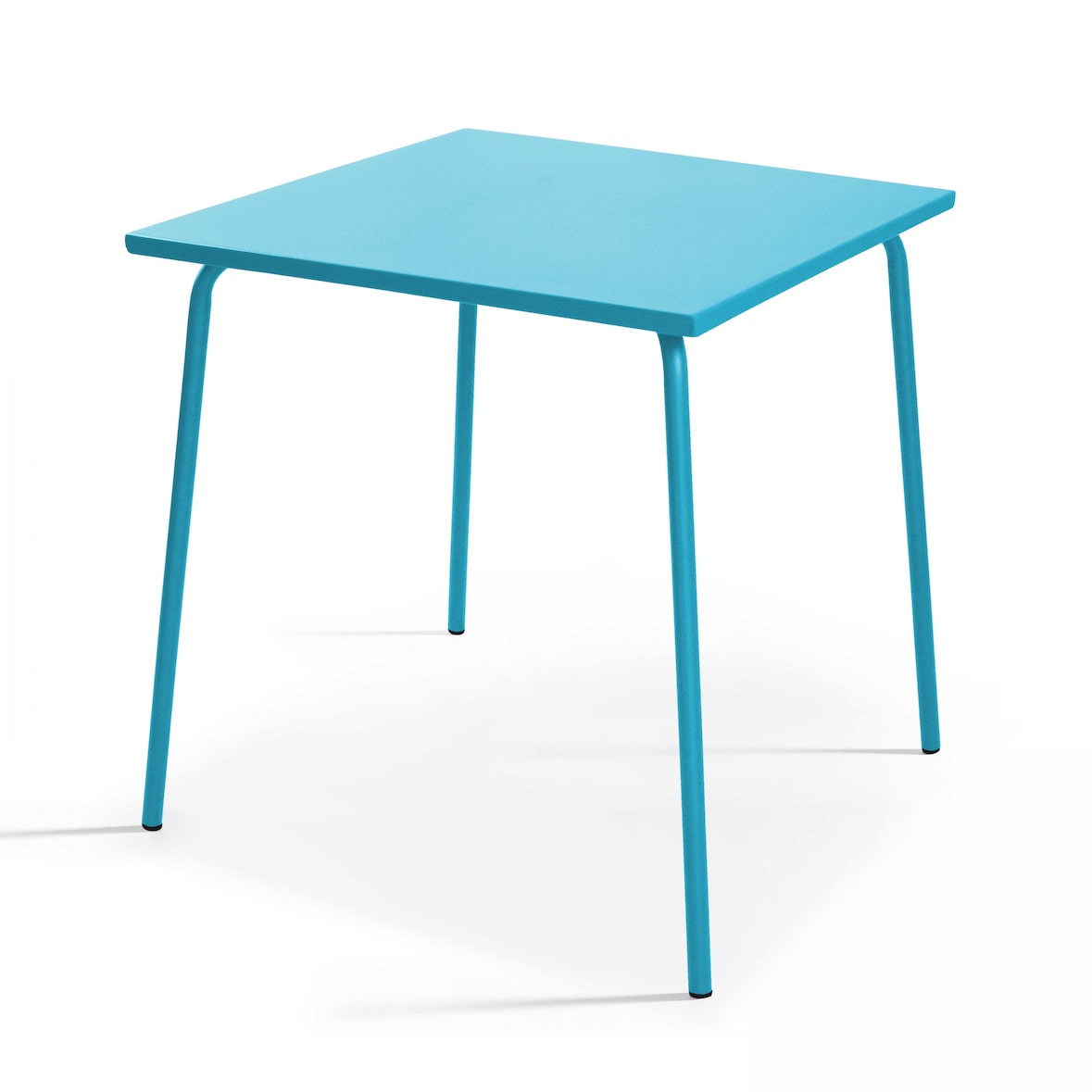 Vierkante tuintafel in blauw metaal - Oviala