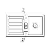 thumbnail of Villeroy&Boch Spülbecken, Küchenspüle Flavia 50 Ivory 900x510mm, Unterschrankbreite 50cm