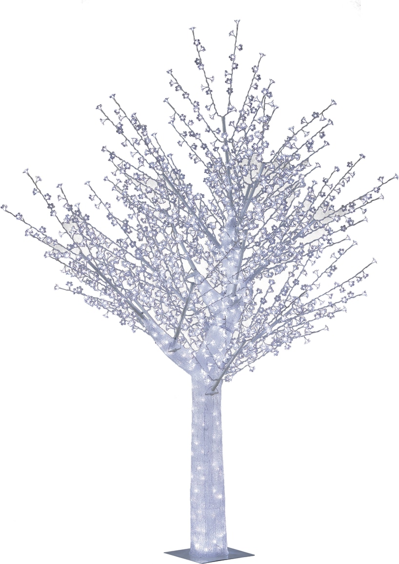 METRO Professional Albero di ciliegio in fiore, 2 x 1,9 x 2,8 m, 1380 LED, 18 W, resistente alla corrosione, bianco freddo