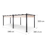 thumbnail of Pantheon 3x6 Pergola Vordach 3x6m Aluminium Sonnendach Polyester beige Beige