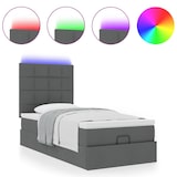 thumbnail of vidaXL Ottoman-Bett mit Matratze & LEDs Dunkelgrau 100x200 cm Stoff