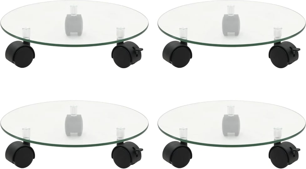 vidaXL Pflanzenroller 4 Stk. 28 cm Hartglas Rund